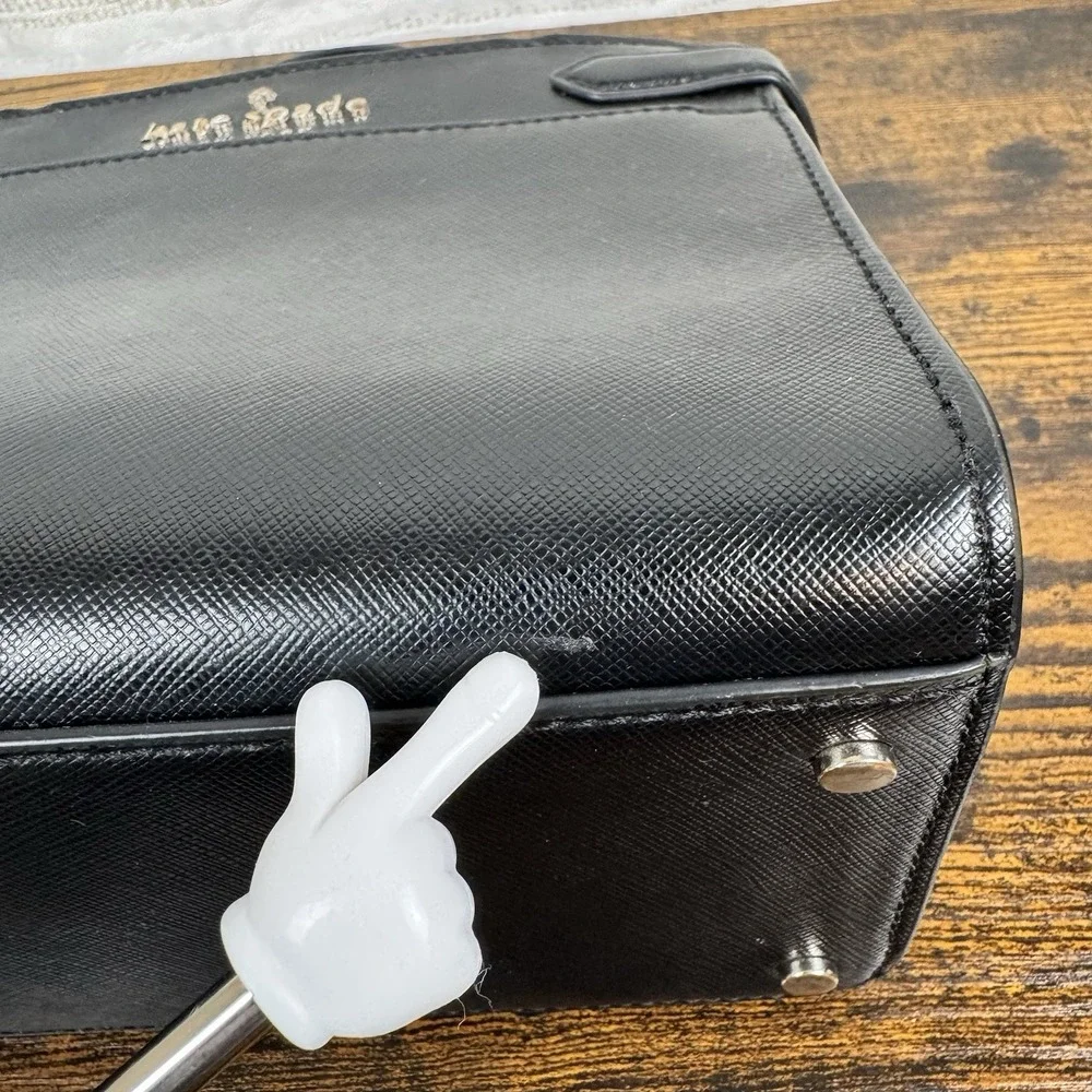 Kate Spade Stacy Small Satchel (WKRU7097), a pre-owned black leather shoulder‎